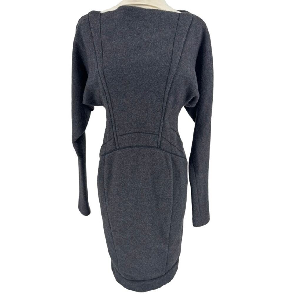 6267 Dress Italian Wool Structured Long Sleeve Fitted Small